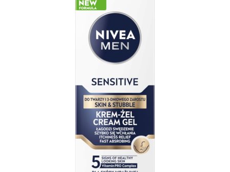 Men Sensitive krem-żel do twarzy i 3-dniowego zarostu 50ml For Discount