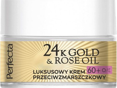 24K Gold & Rose Oil luksusowy krem przeciwzmarszczkowy na dzień i na noc 60+ 50ml For Sale