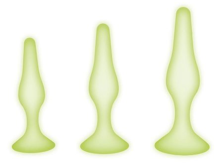 Glow In The Dark Silicone Anal Training zestaw świecących w ciemności korków analnych White For Discount