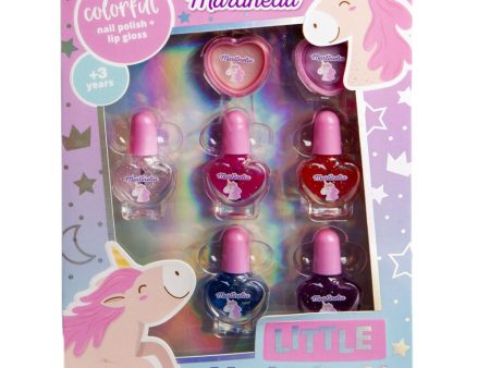 Little Unicorn Nail Polish & Lip Set zestaw błyszczyk do ust 2szt. + lakier do paznokci 5szt. For Discount