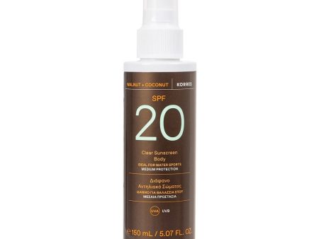 Walnut + Coconut Clear Sunscreen Body SPF20 ochronny spray do ciała 150ml Discount