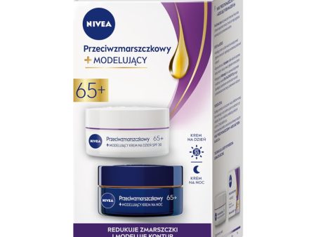 2 Pack Przeciwzmarszczkowy + Modelujący krem na dzień i krem na noc 65+ 2x50ml Online Hot Sale