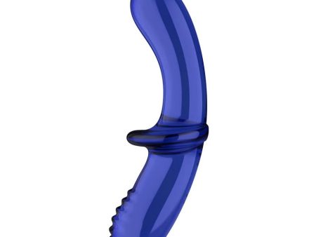 Double Crystal dildo szklane Light Blue For Cheap