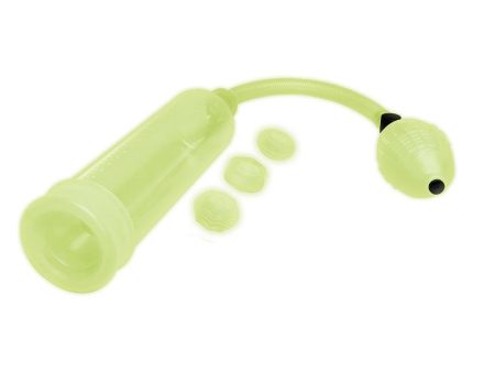 Glow In The Dark Penis Pump & Stamina Ring pompka do penisa i zestaw pierścieni White Online Sale