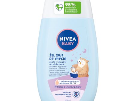 Baby żel 2w1 do mycia ciała i włosów na dobranoc 200ml on Sale