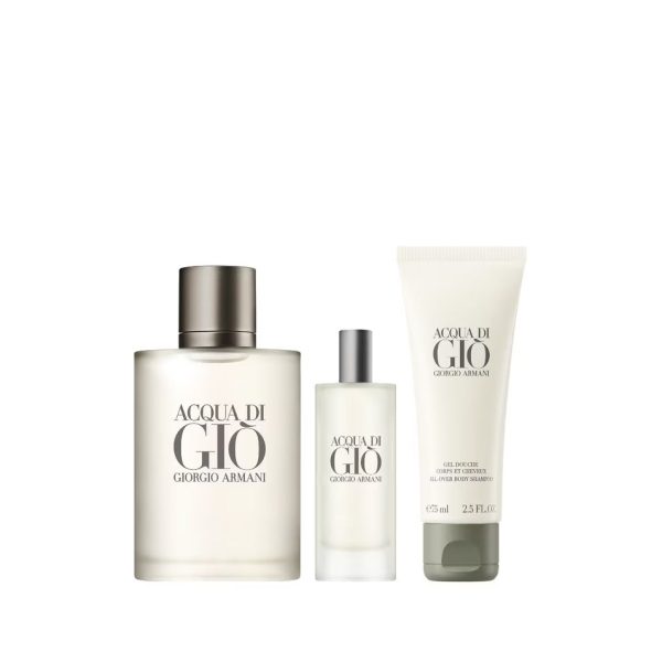 Acqua di Gio Pour Homme zestaw woda toaletowa spray 100ml + woda toaletowa spray 15ml + żel pod prysznic 75ml Online now